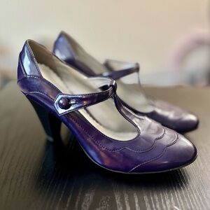 Xappeal Purple T-Strap Heels